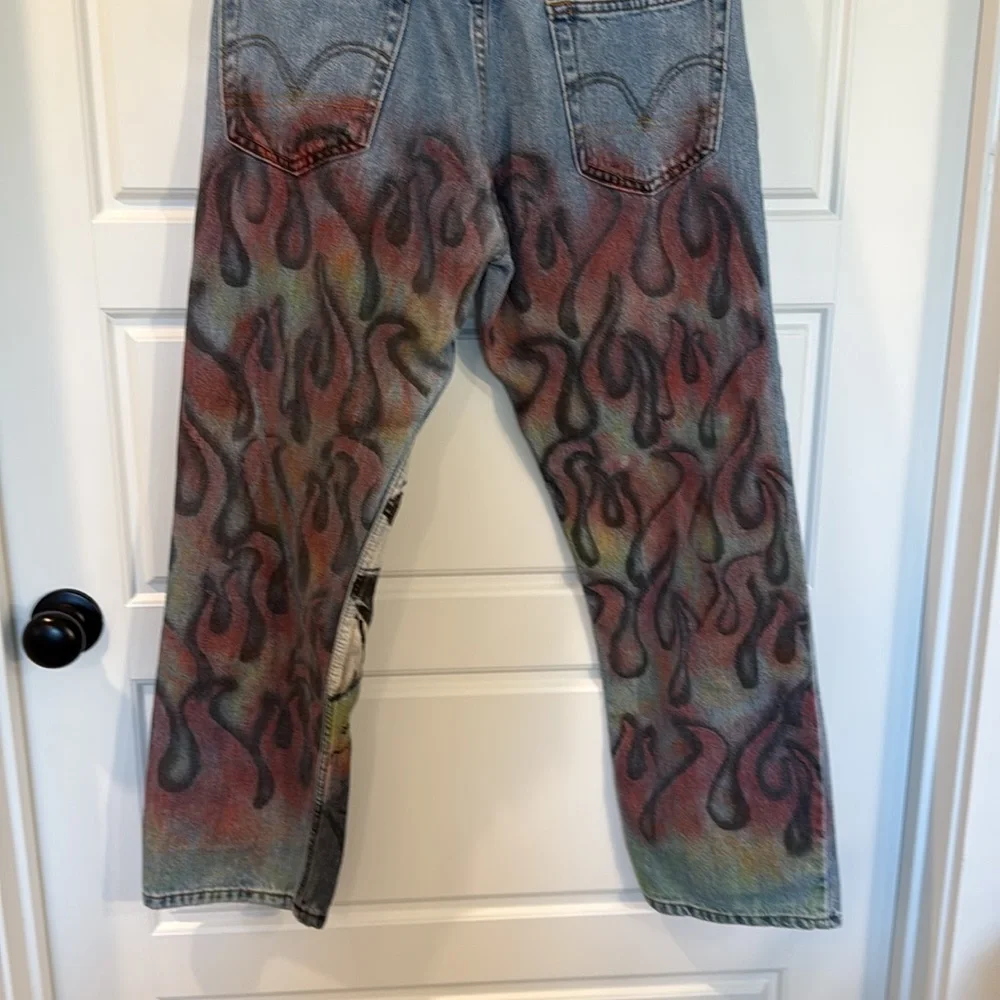 Airbrushed ghost rider Denim Jeans 31
